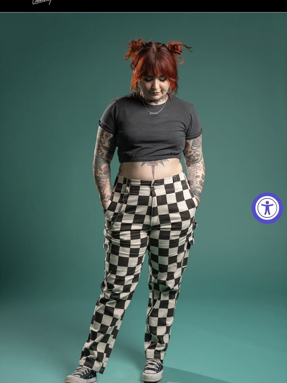 GIRL SCOUT Women’s Black & White Check Cargo Pants
